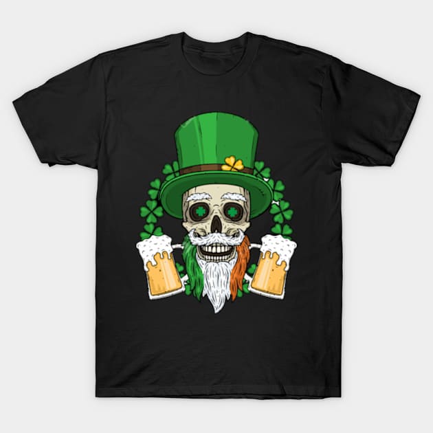 skull irish drinking team T-Shirt by Davidsmith